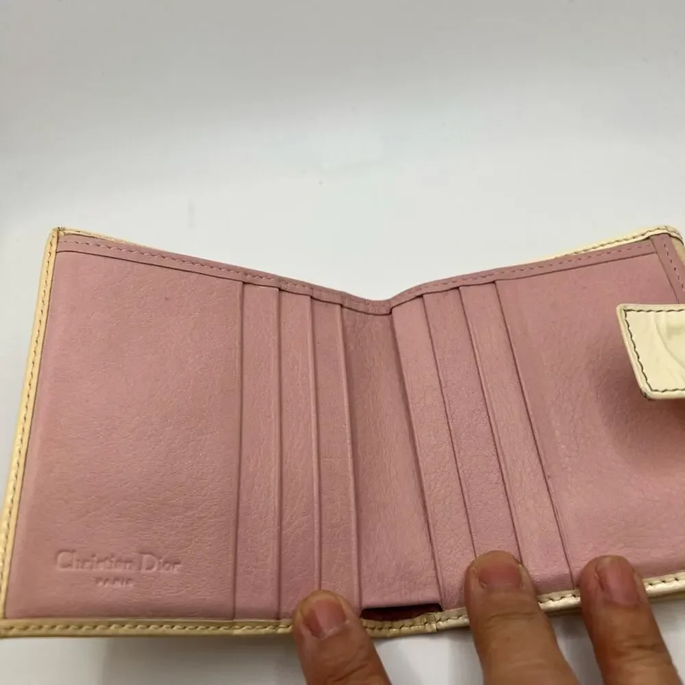 GUC Dior Pink Trotter 1 Bifold Wallet